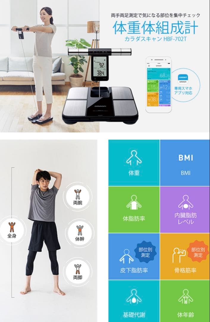 新品オムロンKarada Scan 702TカラダスキャンBluetooth対応