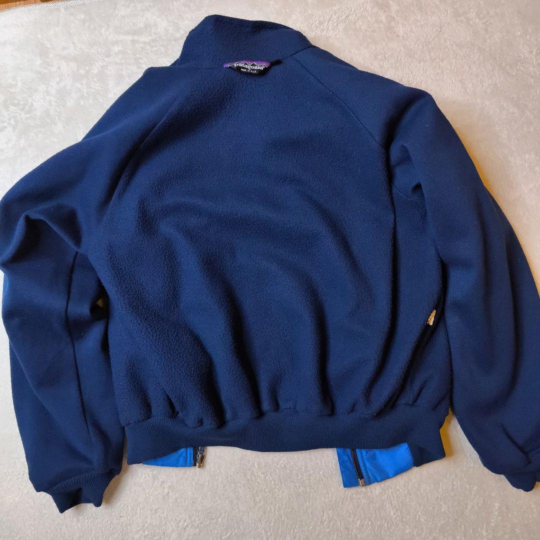 ​希少 リペア USA製 80s パタゴニア シェルドシンチラジャケット 青 S