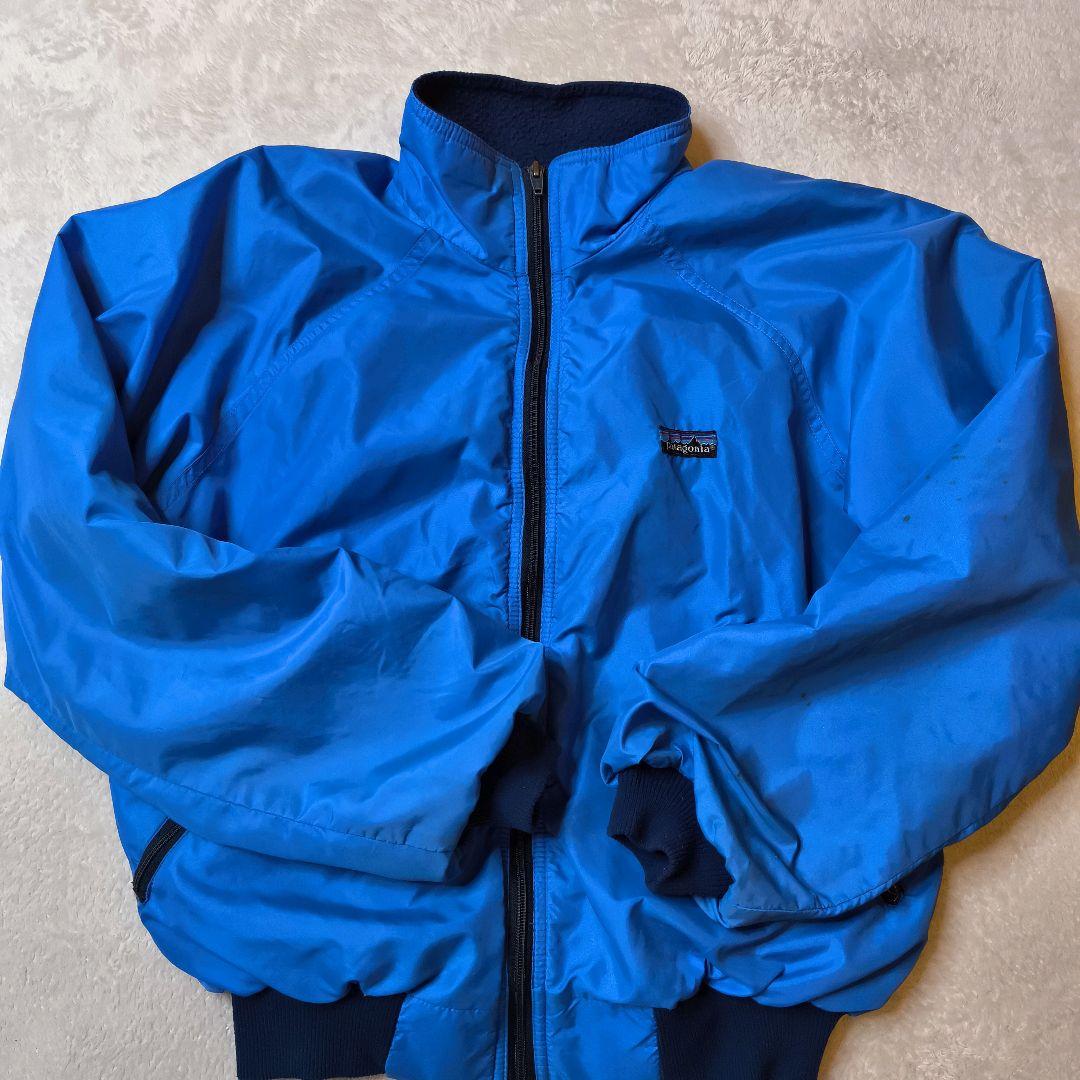 ​希少 リペア USA製 80s パタゴニア シェルドシンチラジャケット 青 S
