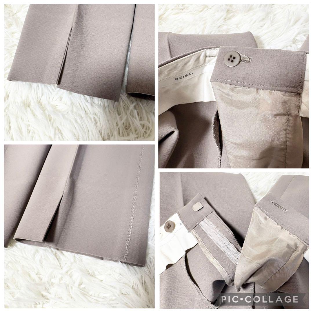 BEIGE, ✨パンツスーツ ノーカラージャケット セットアップ グレージュ 4