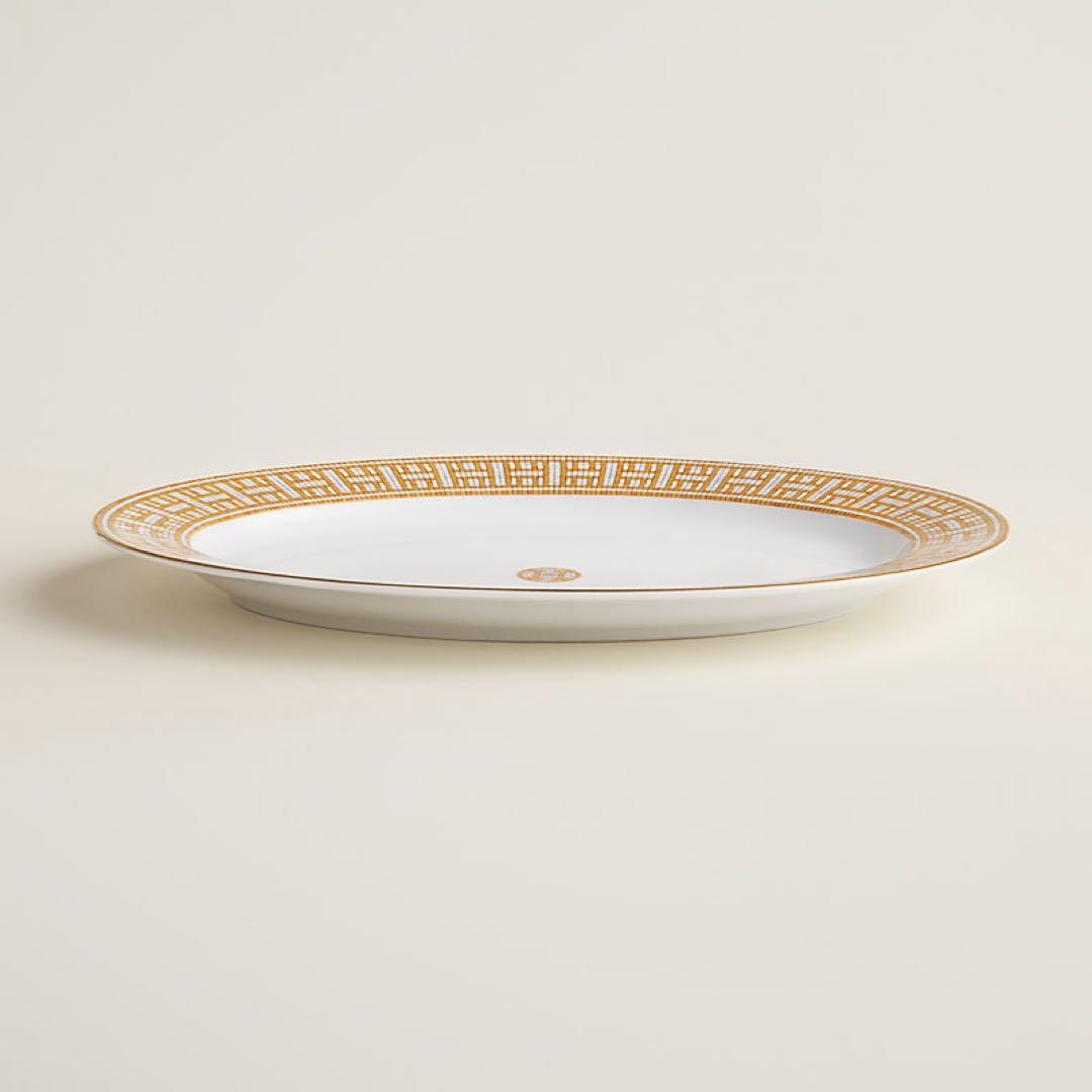 エルメス:オーバルプラッター 〈モザイク 24〉 ゴールド PM