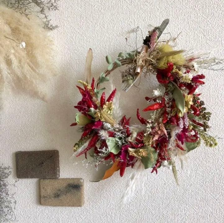 インテリア唐辛子リース