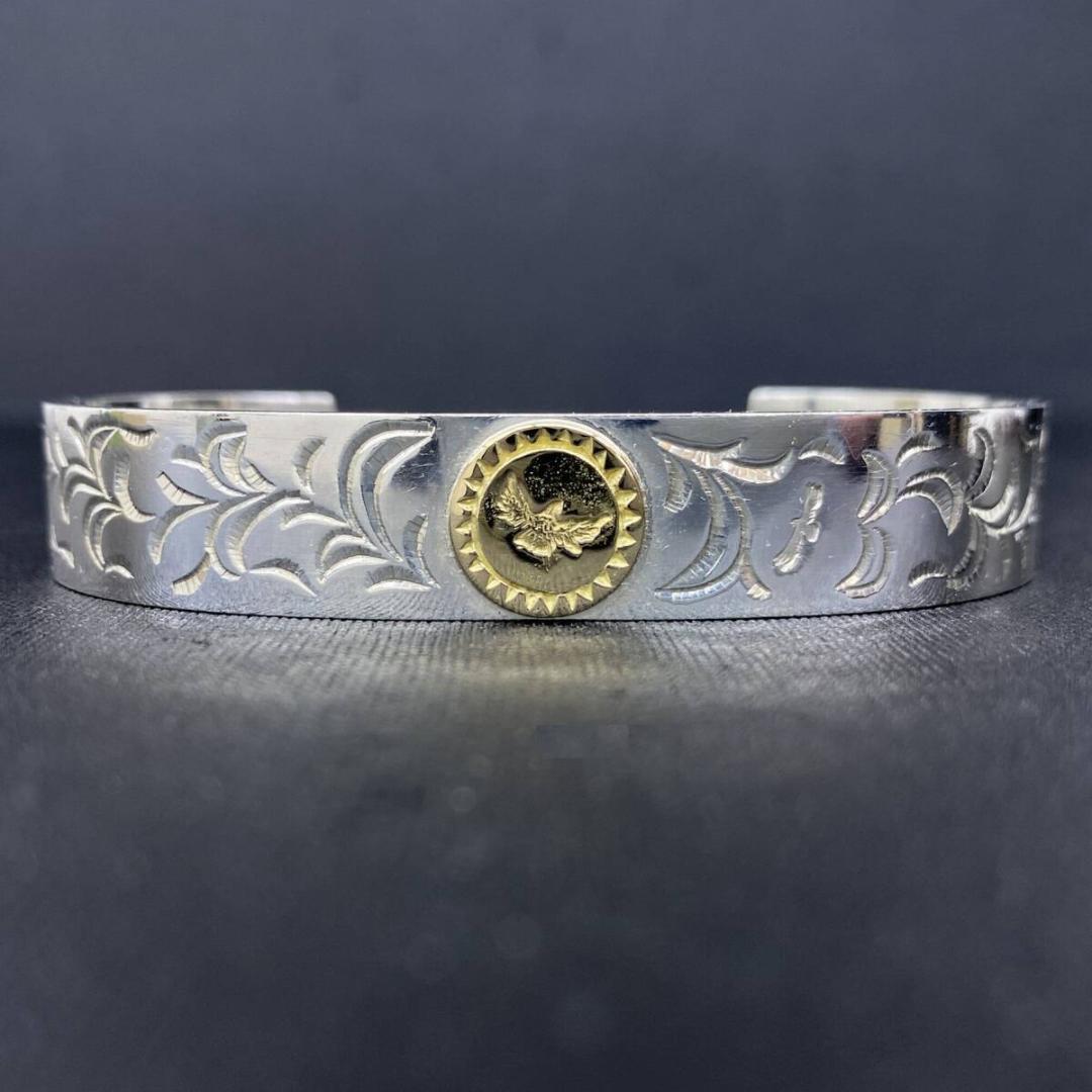 TADY＆KING K18 イーグル メタル シルバー アラベスク バングル L