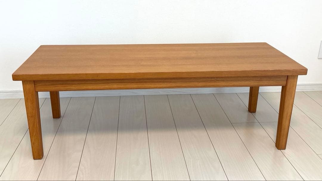 希少 無印良品 無垢材　タモ　ローテーブル　センターテーブル　北欧　120×45