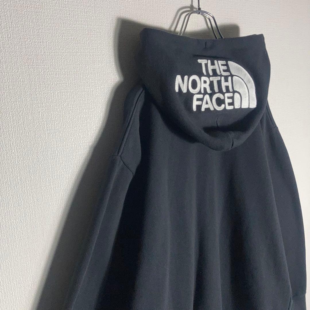 THE NORTH FACE フルジップパーカー フードロゴ 黒 XL.