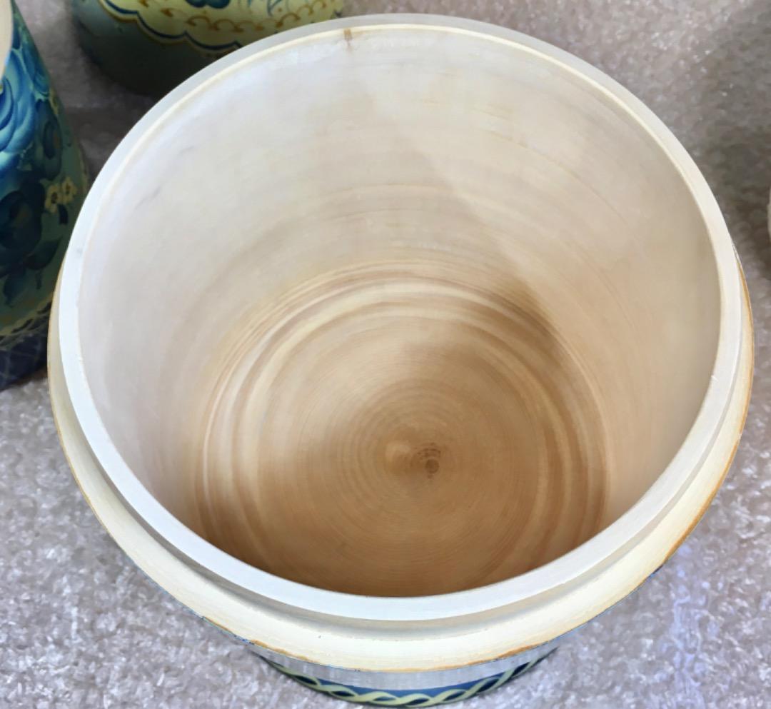 [美品] 希少 手描き青花柄 木製マトリョーシカ 表情違い30体揃い