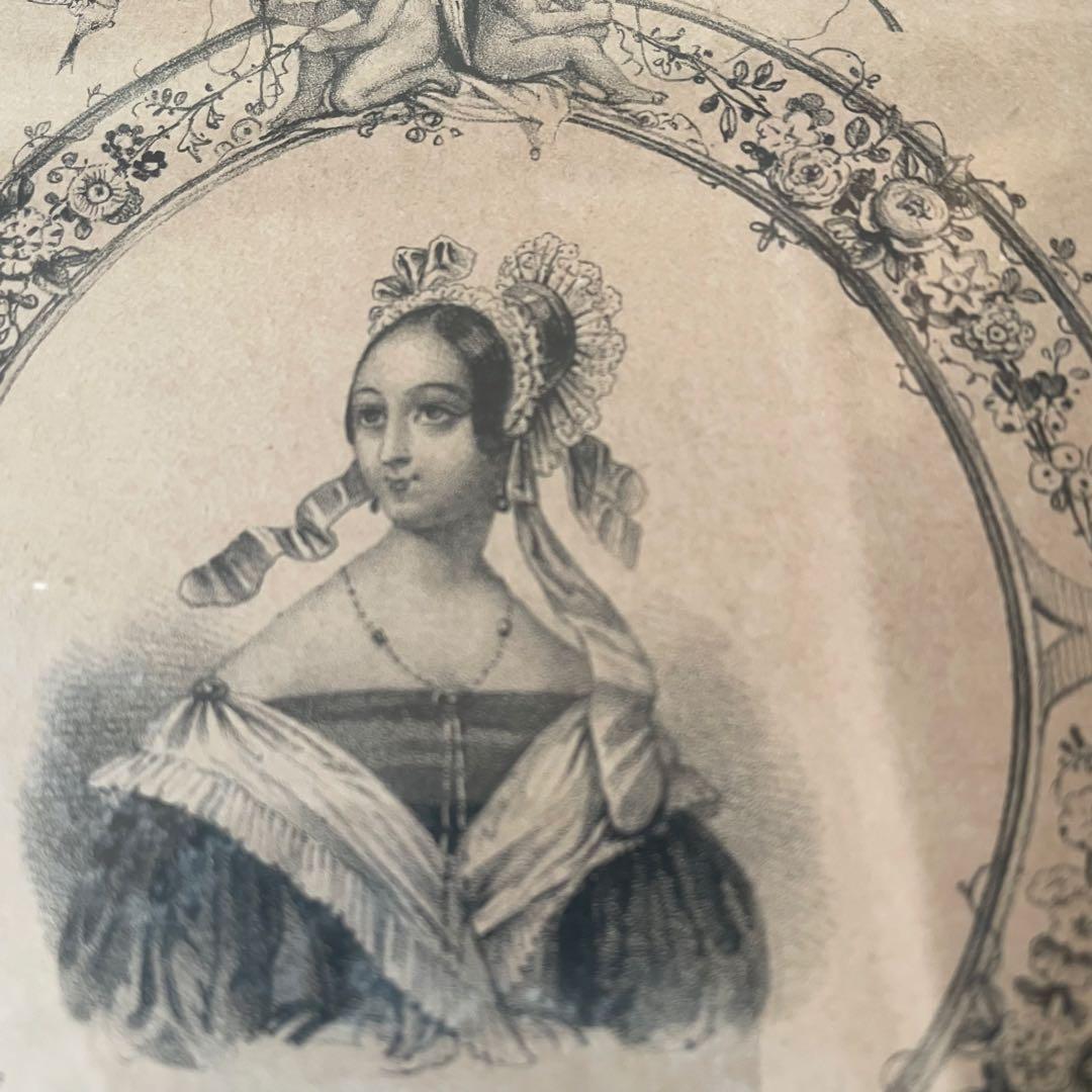 アンティーク女性の肖像画フレーム