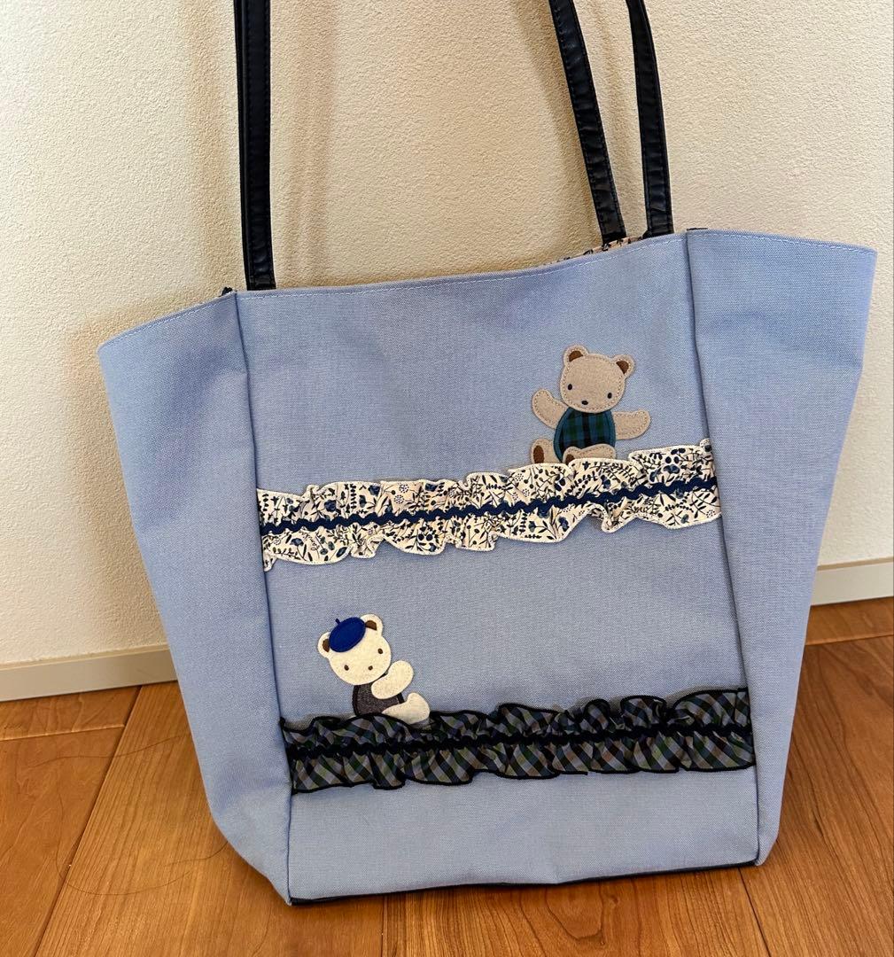 ファミリア　ライトブルートートバッグ