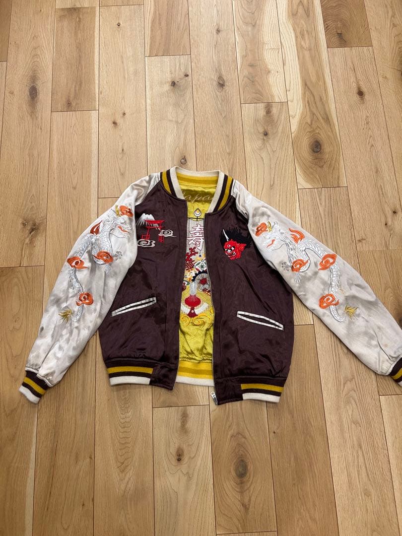 【QP】HOUSTON 鬼×宝船　リバーシブルスカジャン　/ ヒューストン