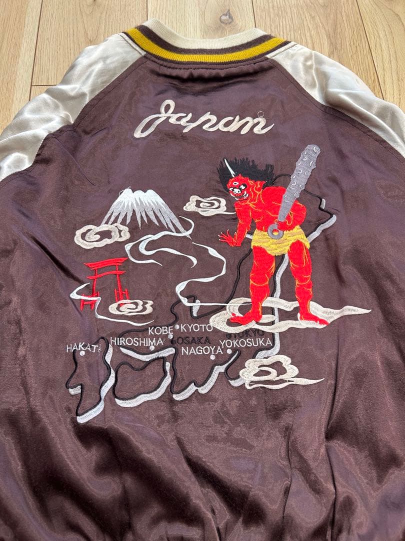 【QP】HOUSTON 鬼×宝船　リバーシブルスカジャン　/ ヒューストン