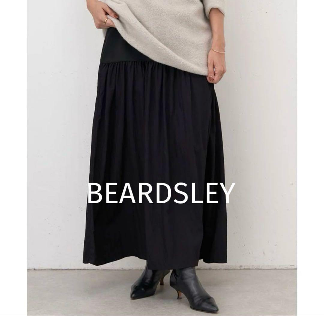 ビアズリー　ウエストニットギャザースカート　ブラック　2024AW