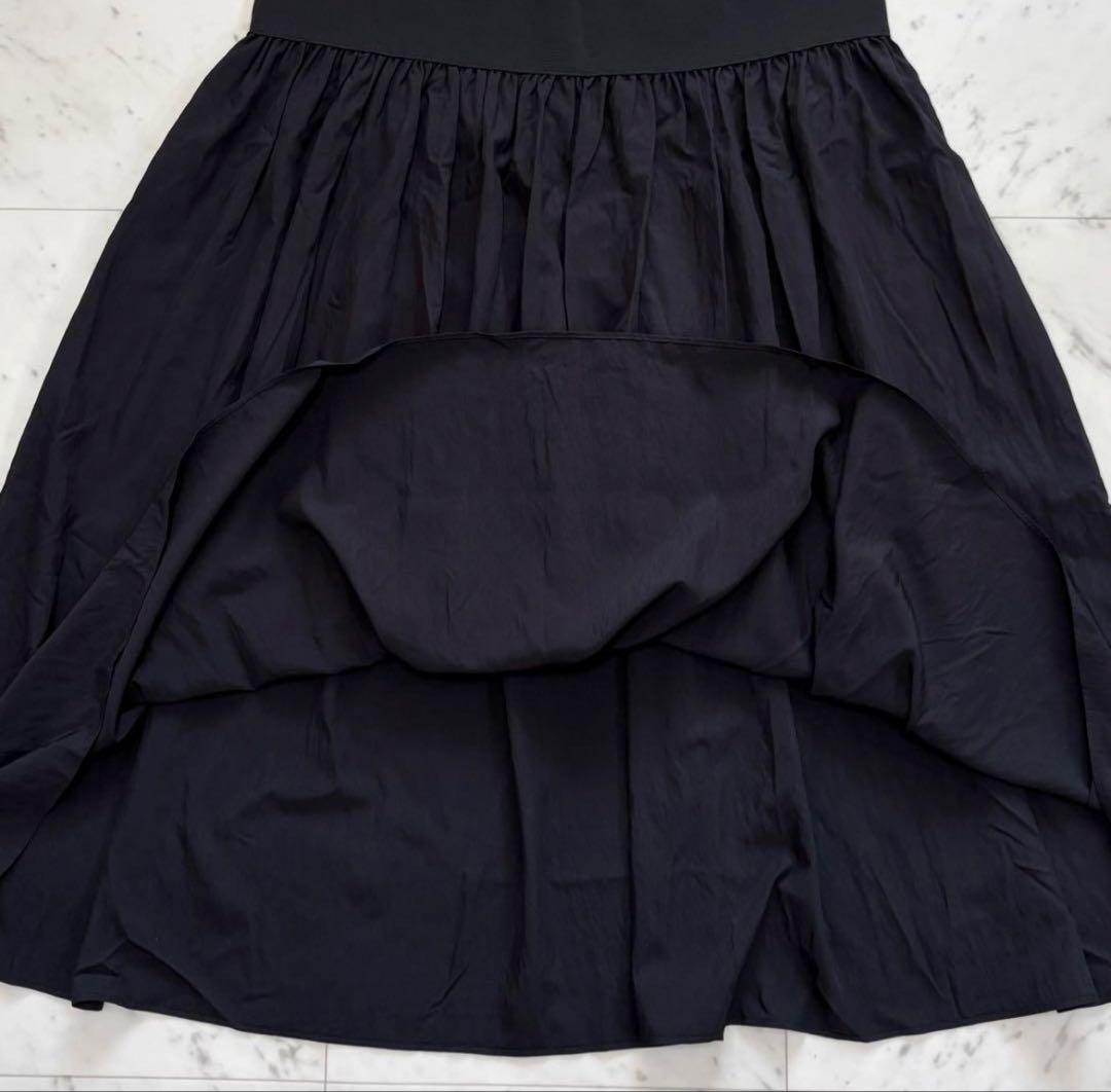 ビアズリー　ウエストニットギャザースカート　ブラック　2024AW