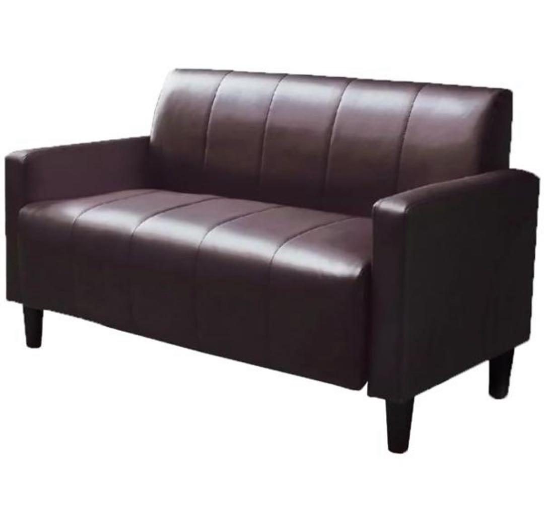 ソファ　2人掛けソファ　リビングソファ　ローソファ　シンプル　レザーブラウン