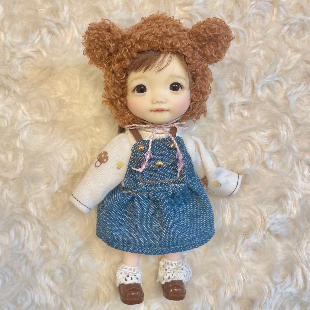 樹脂粘土ドール　もこもこクマフード　女の子