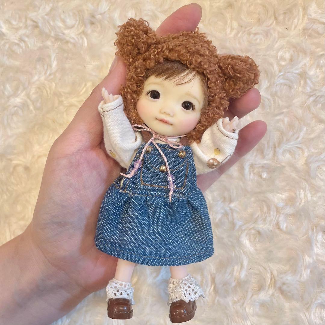 樹脂粘土ドール　もこもこクマフード　女の子