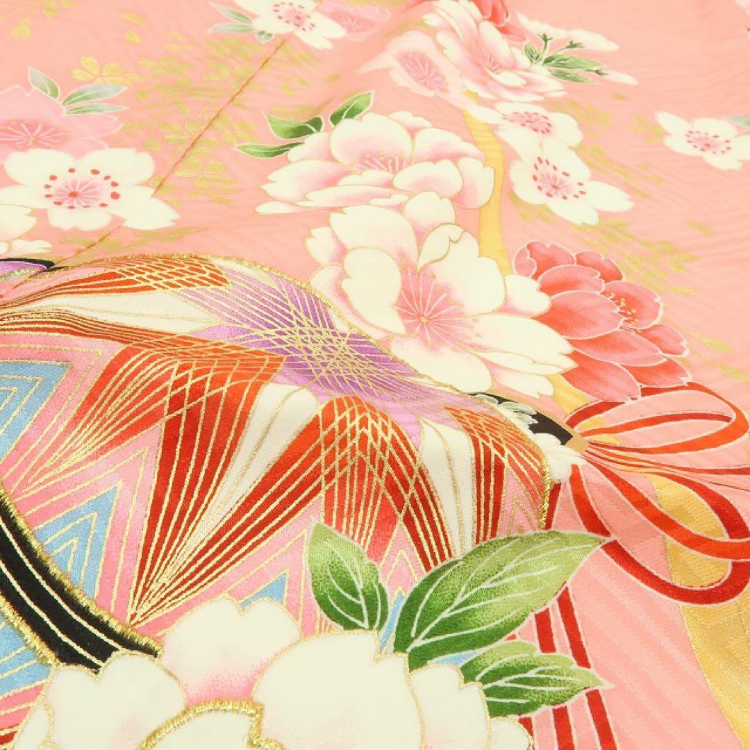 新品 正絹 七五三 ７歳 刺繍 四つ身着物・襦袢 ２点セット B14