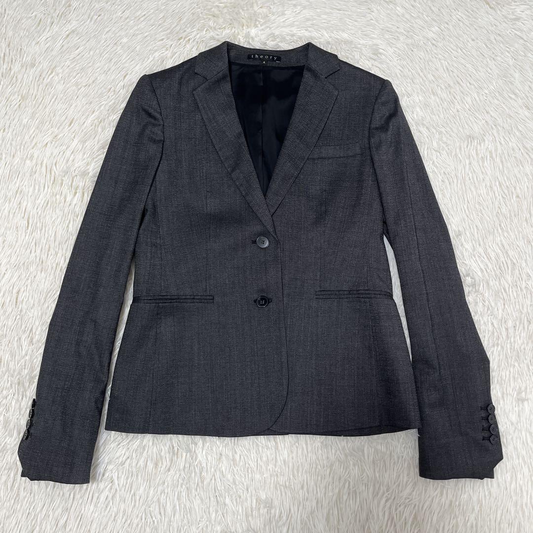 【美品】Theory パンツスーツ　セットアップ　ダークグレー