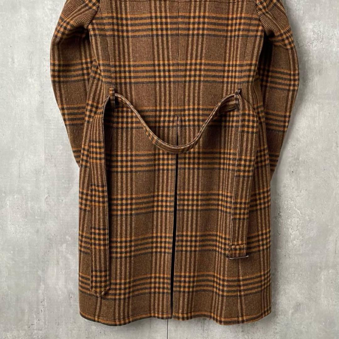 23aw Dries Van Noten ガンクラブチェック ダブルロングコート