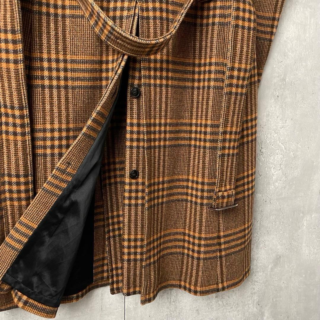 23aw Dries Van Noten ガンクラブチェック ダブルロングコート