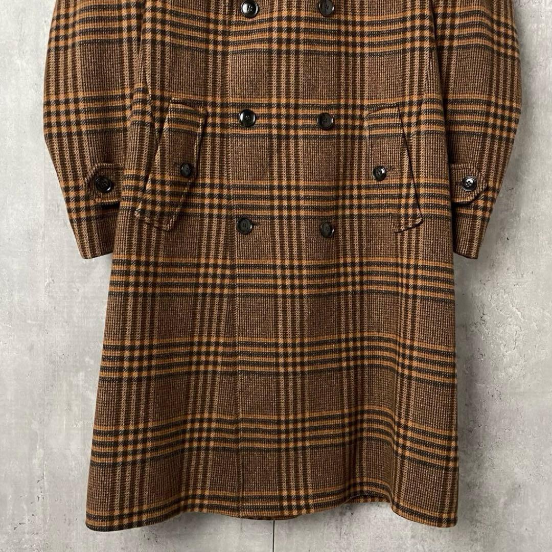 23aw Dries Van Noten ガンクラブチェック ダブルロングコート