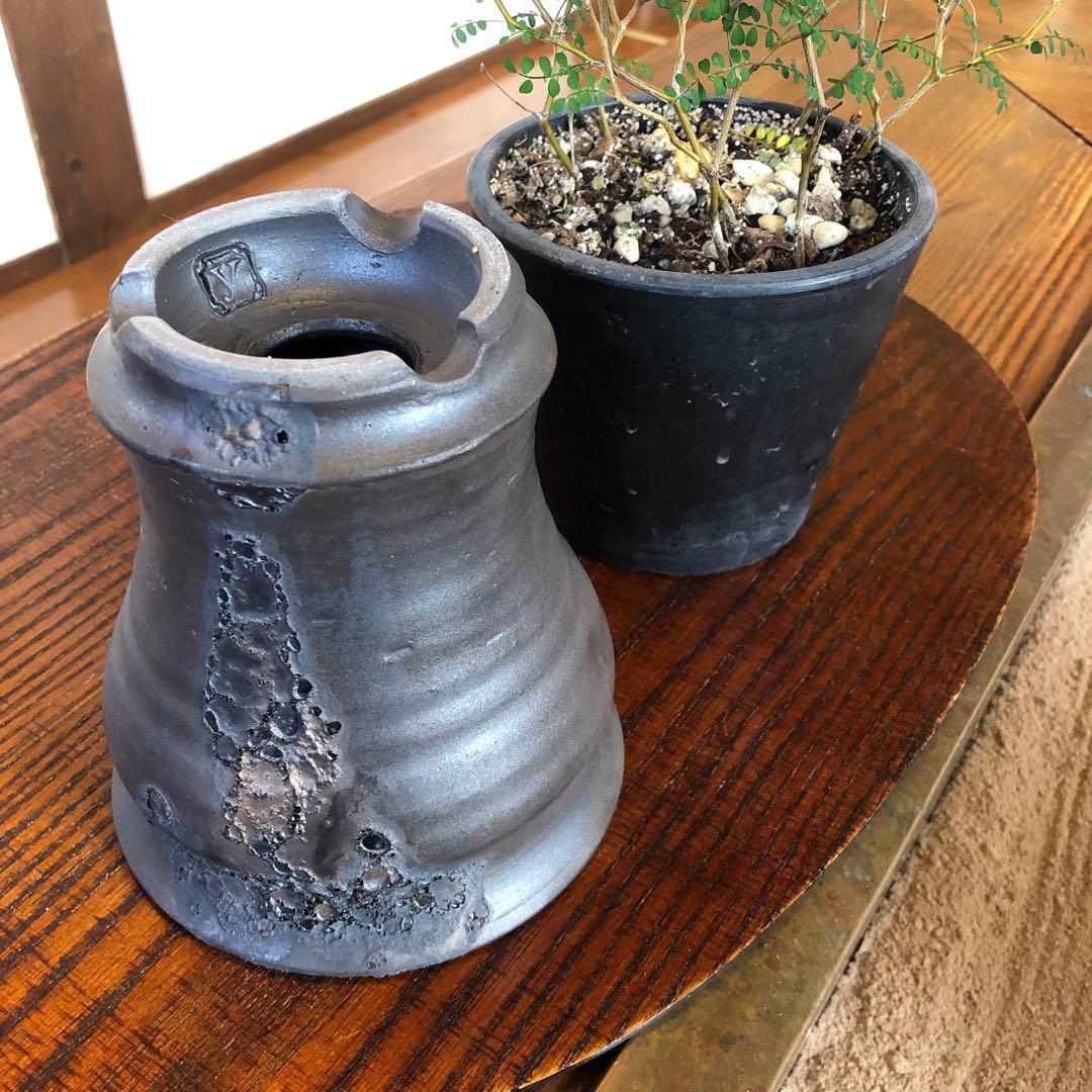 ￼作家物　￼銀河　黒色陶器植木鉢 ￼ 1つ