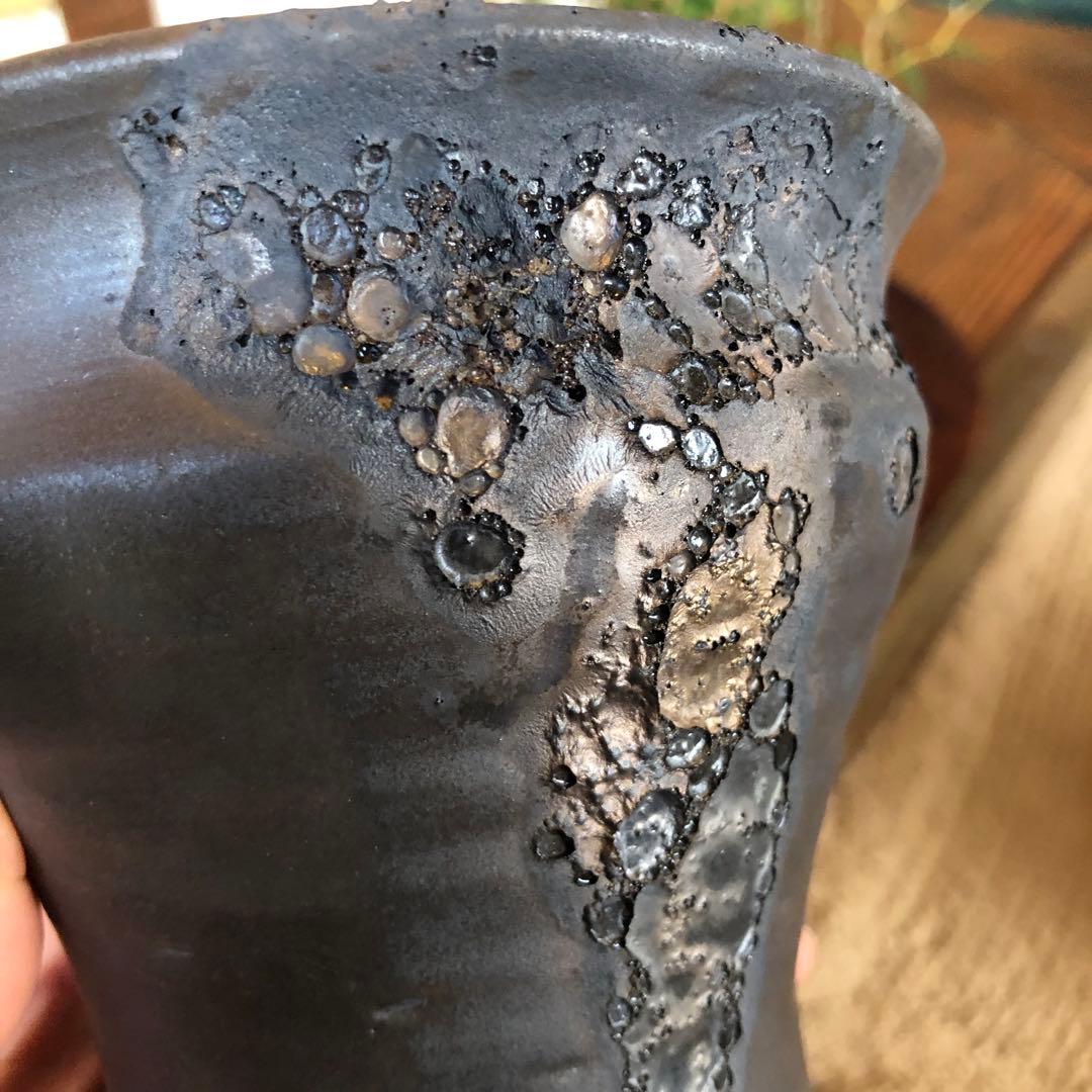 ￼作家物　￼銀河　黒色陶器植木鉢 ￼ 1つ