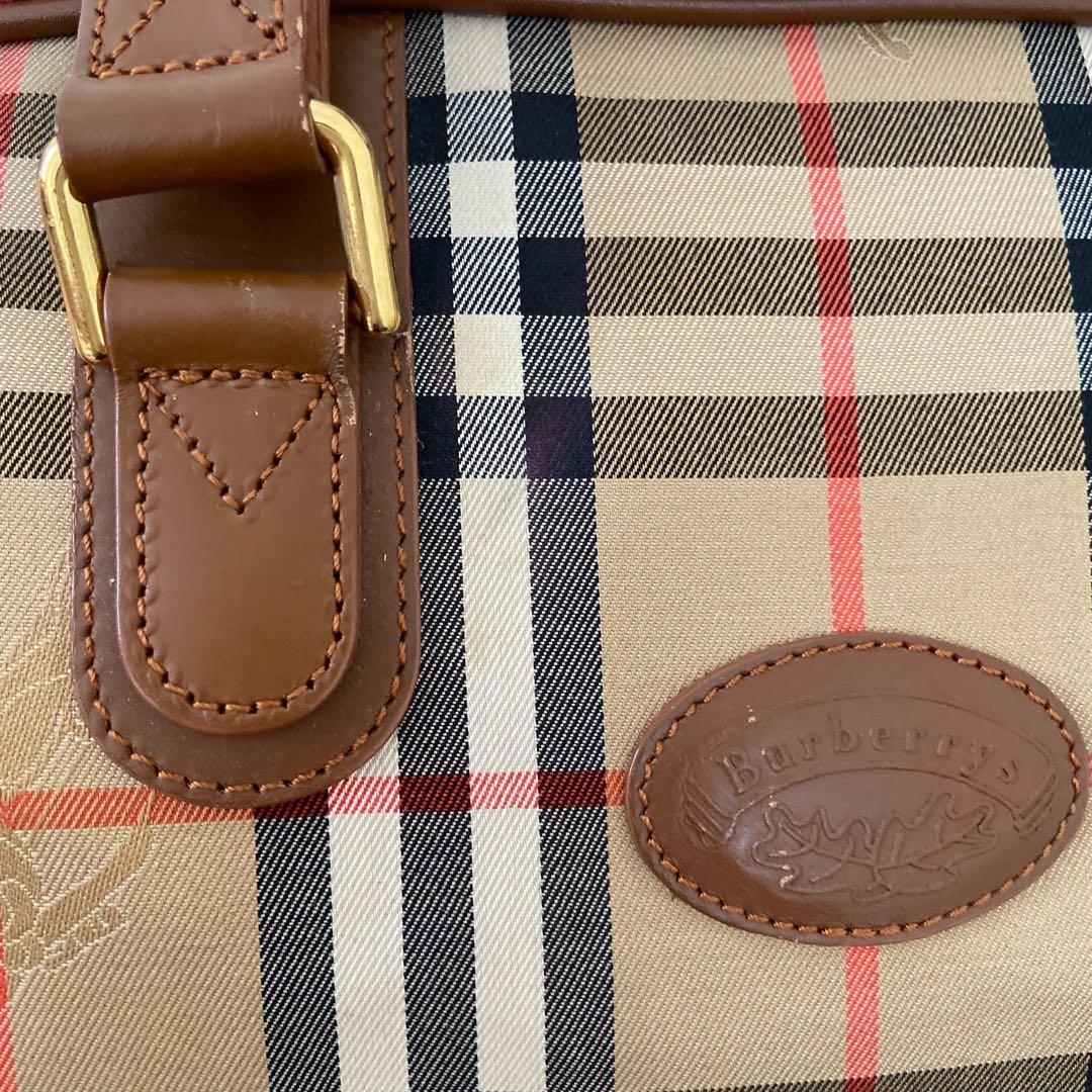 極美品　バーバリー　ボストンバッグ　シャドーホース　ノバチェック　PVC 南京錠