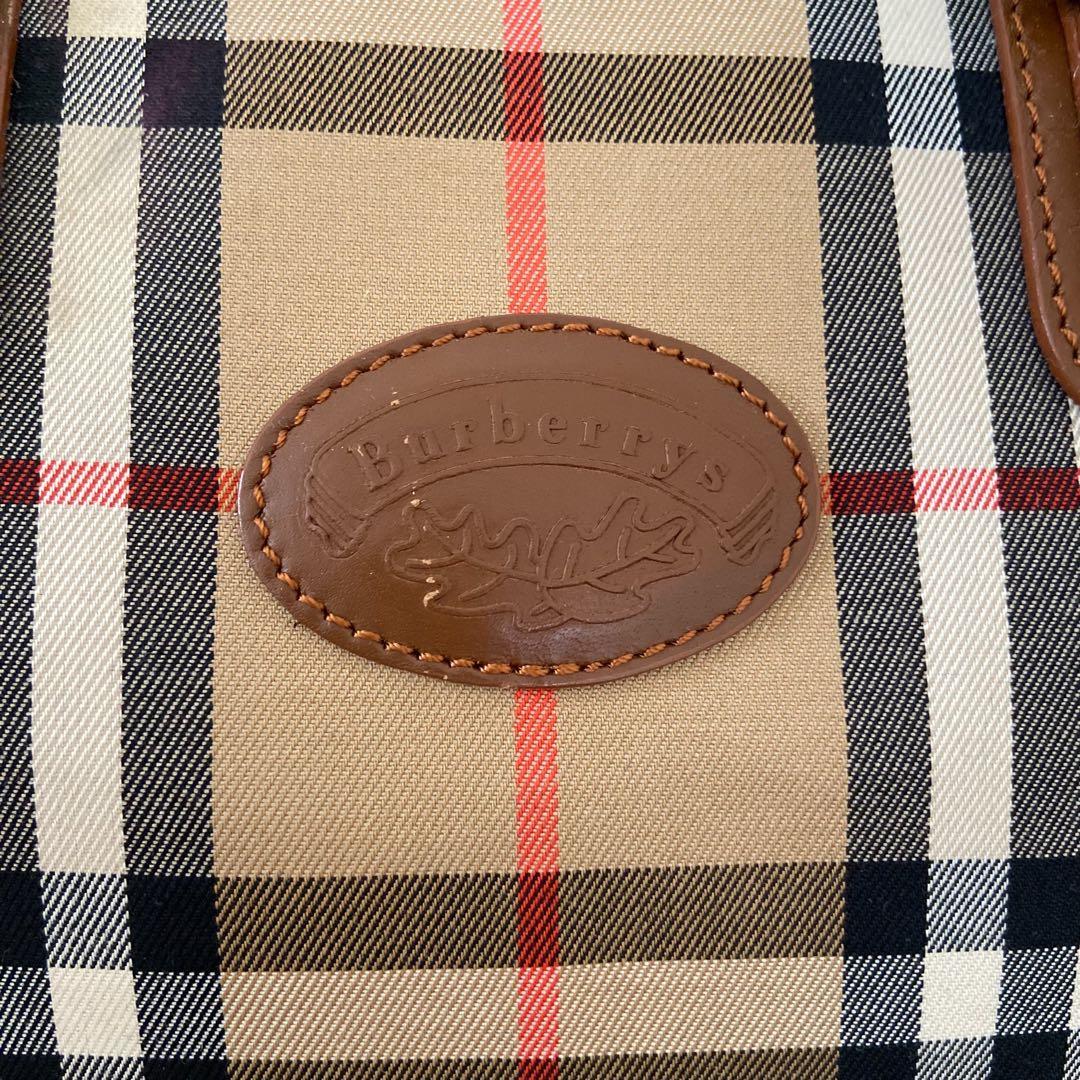 極美品　バーバリー　ボストンバッグ　シャドーホース　ノバチェック　PVC 南京錠