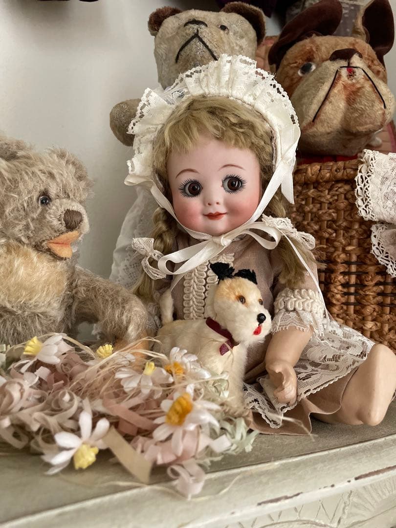 ヴィンテージ♡AM323 グーグリーちゃんリプロの子♡アンティークビスクドール