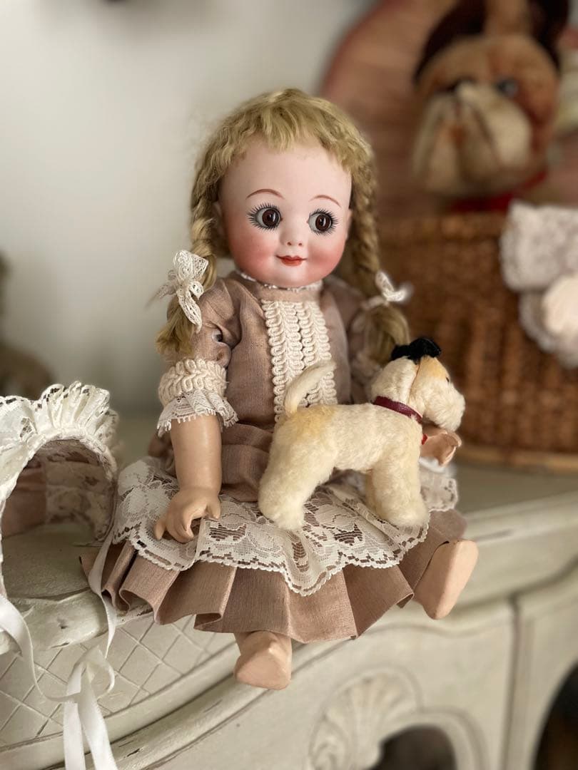 ヴィンテージ♡AM323 グーグリーちゃんリプロの子♡アンティークビスクドール