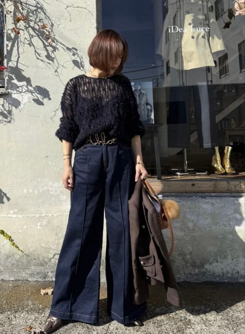 イデアルーチェ　チュールシャギープルオーバー　ネイビー