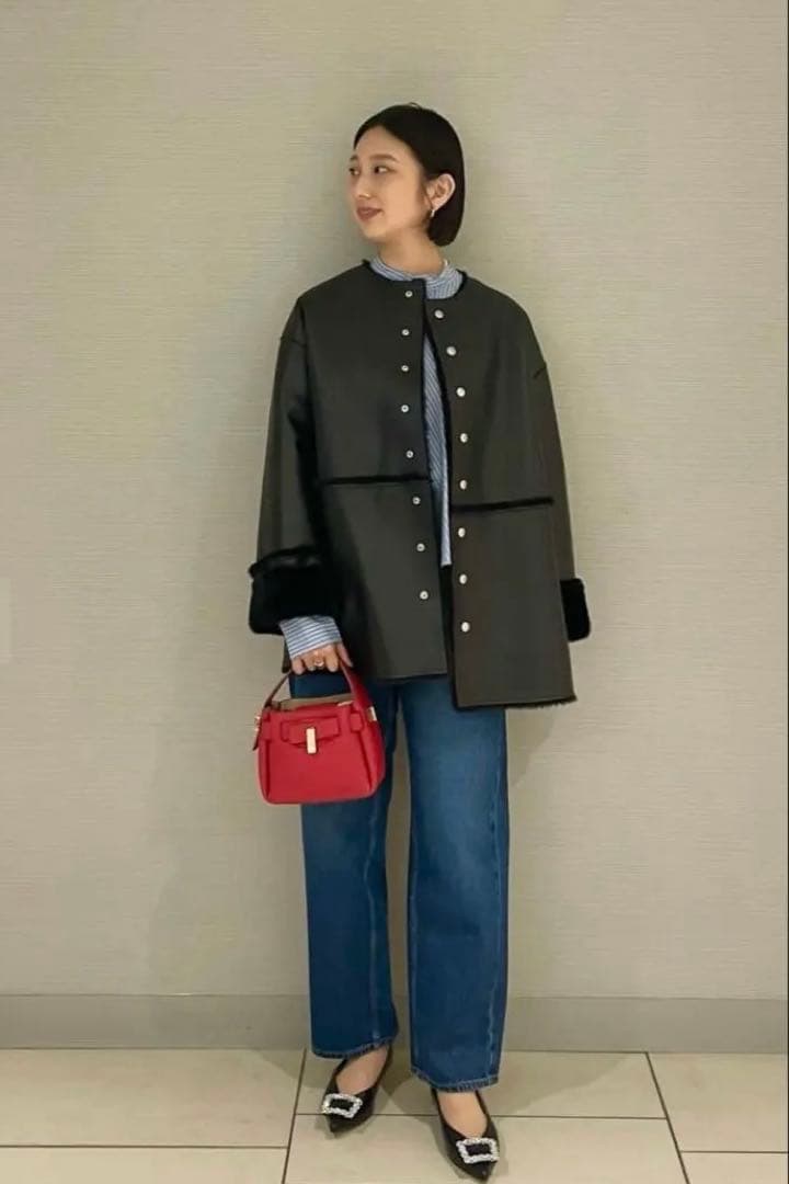 TOMORROWLAND リバーシブルコート(レザー&ファー)