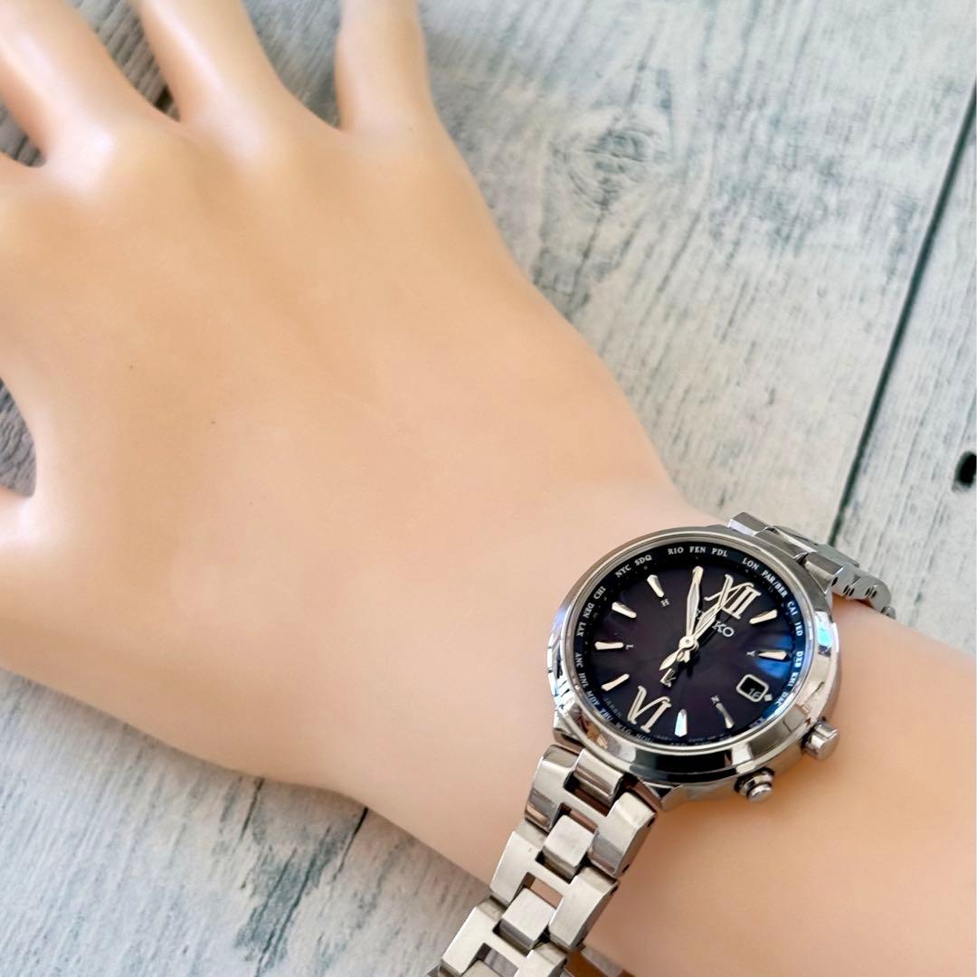 【希少】SEIKO ルキア 腕時計 1B25-0AL0 電波ソーラー 黒