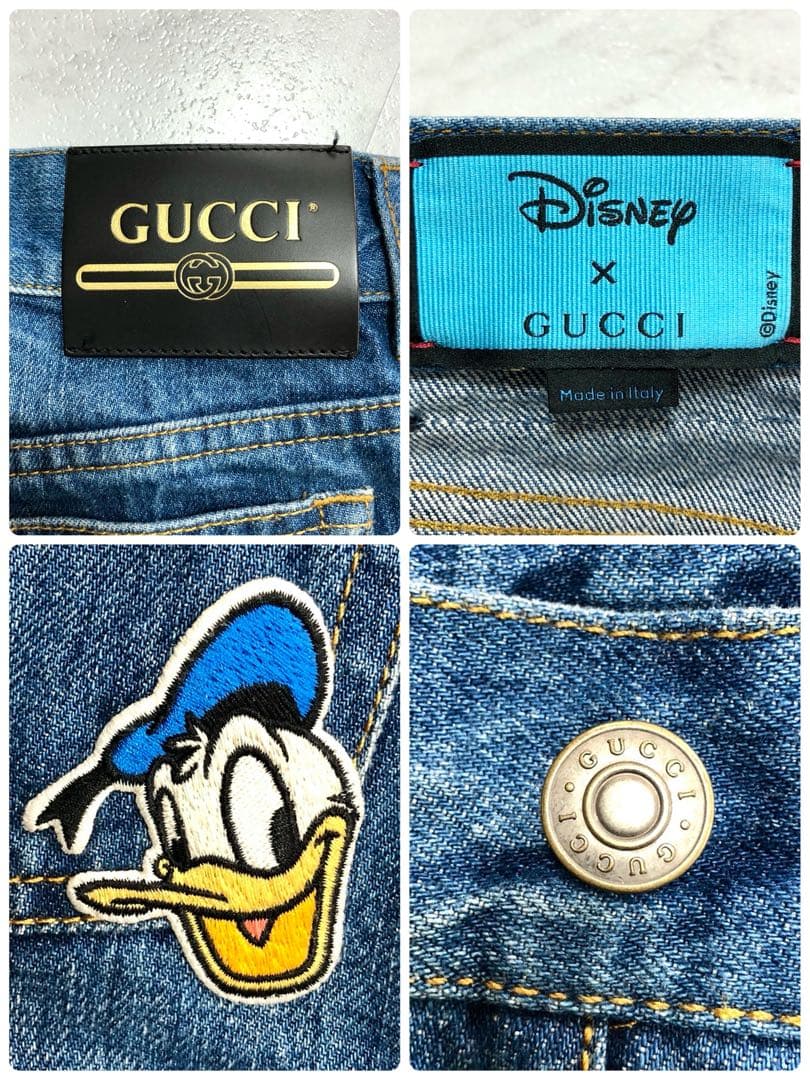 【希少 未使用級】GUCCI デニム Disney ドナルド ハイウエスト 23