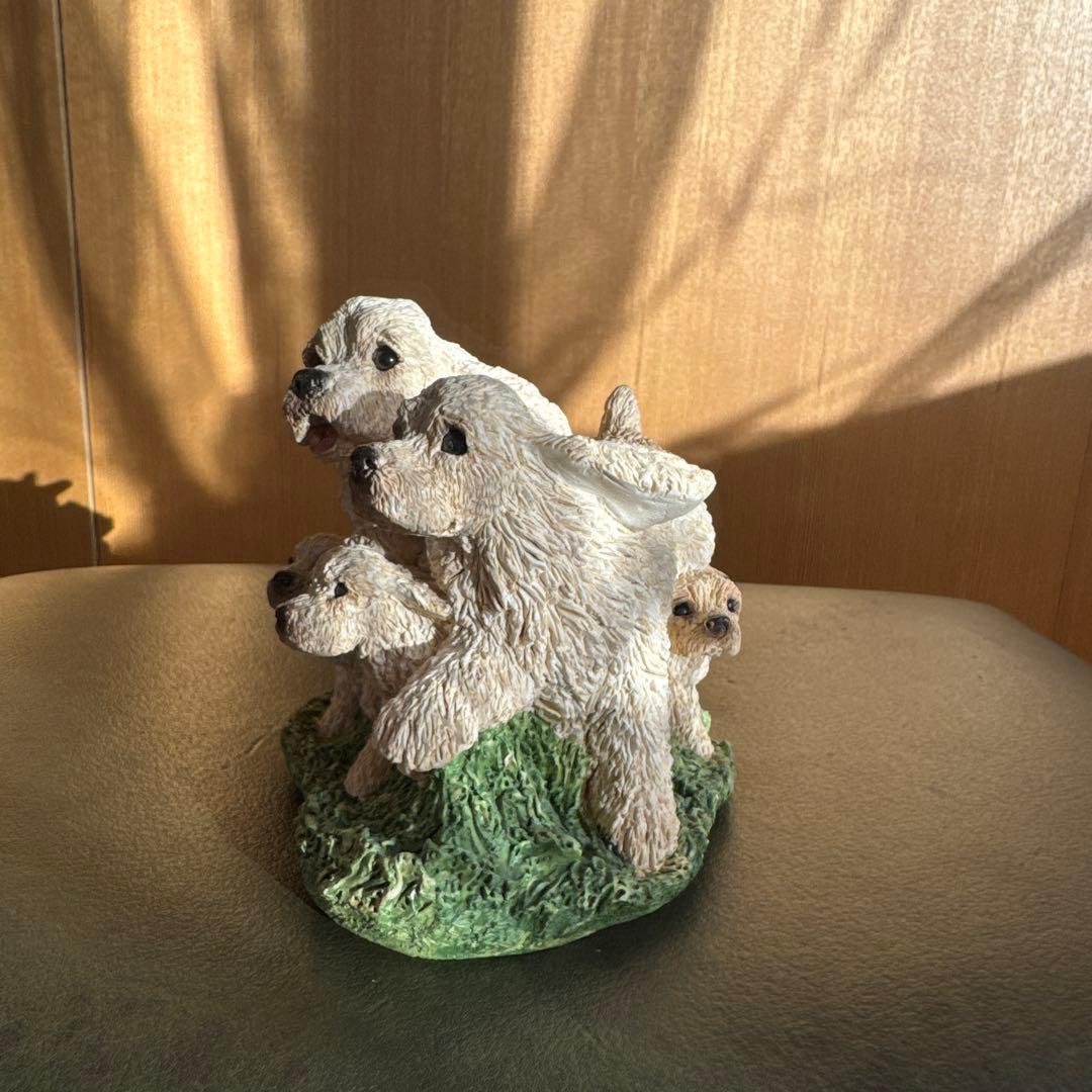 アメリカンコッカースパニエルの置物　バフ　ファミリー