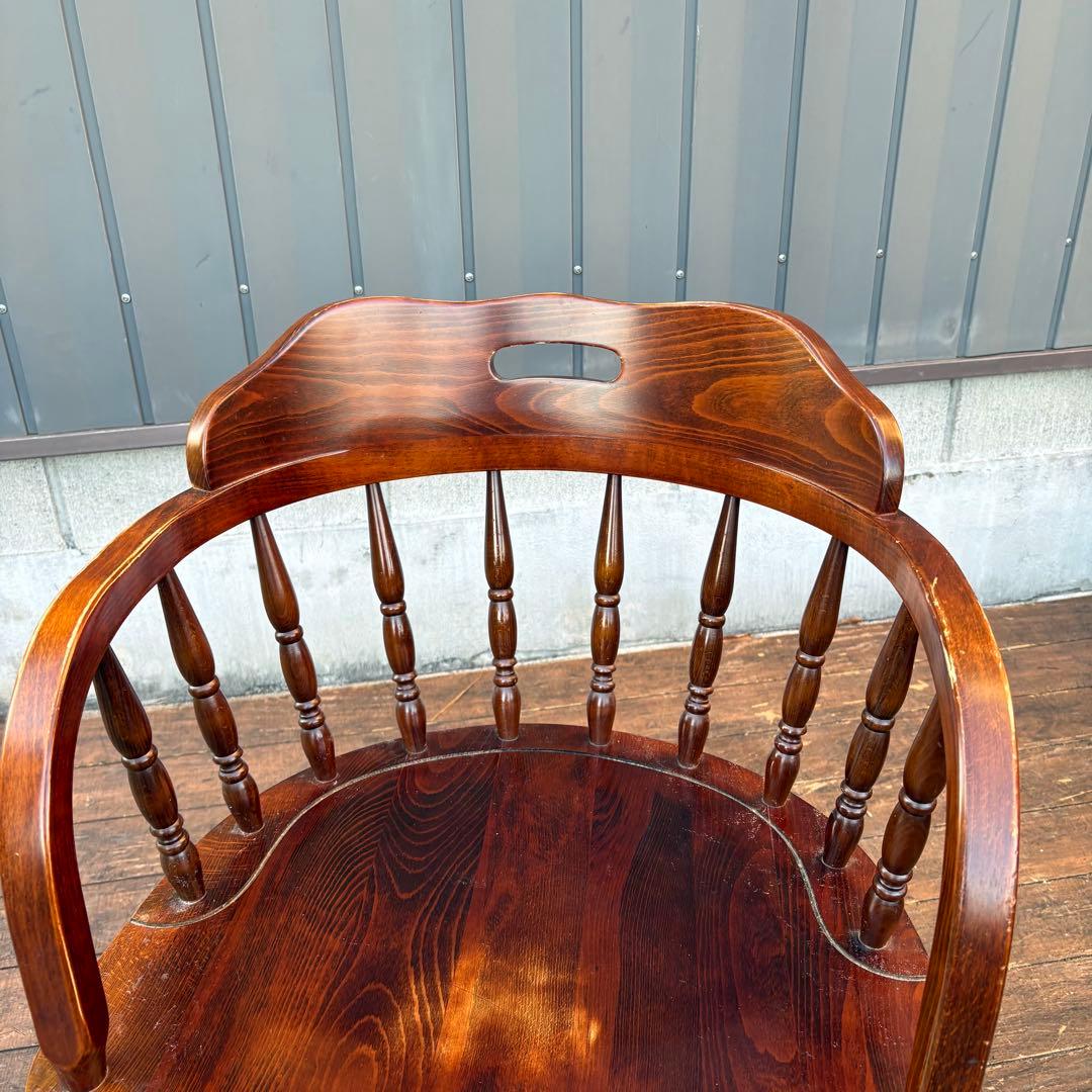 ①昭和レトロ 柏木工 KASHIWA ウィンザーチェア 木製 椅子 アンティーク