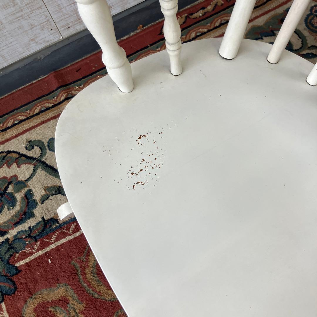 昭和レトロ 飛騨産業 キツツキ 木製 ロッキングチェア アームチェア ホワイト