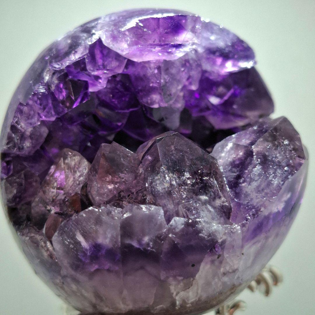 アメジスト クラスター 笑口 スフィア　台座付き