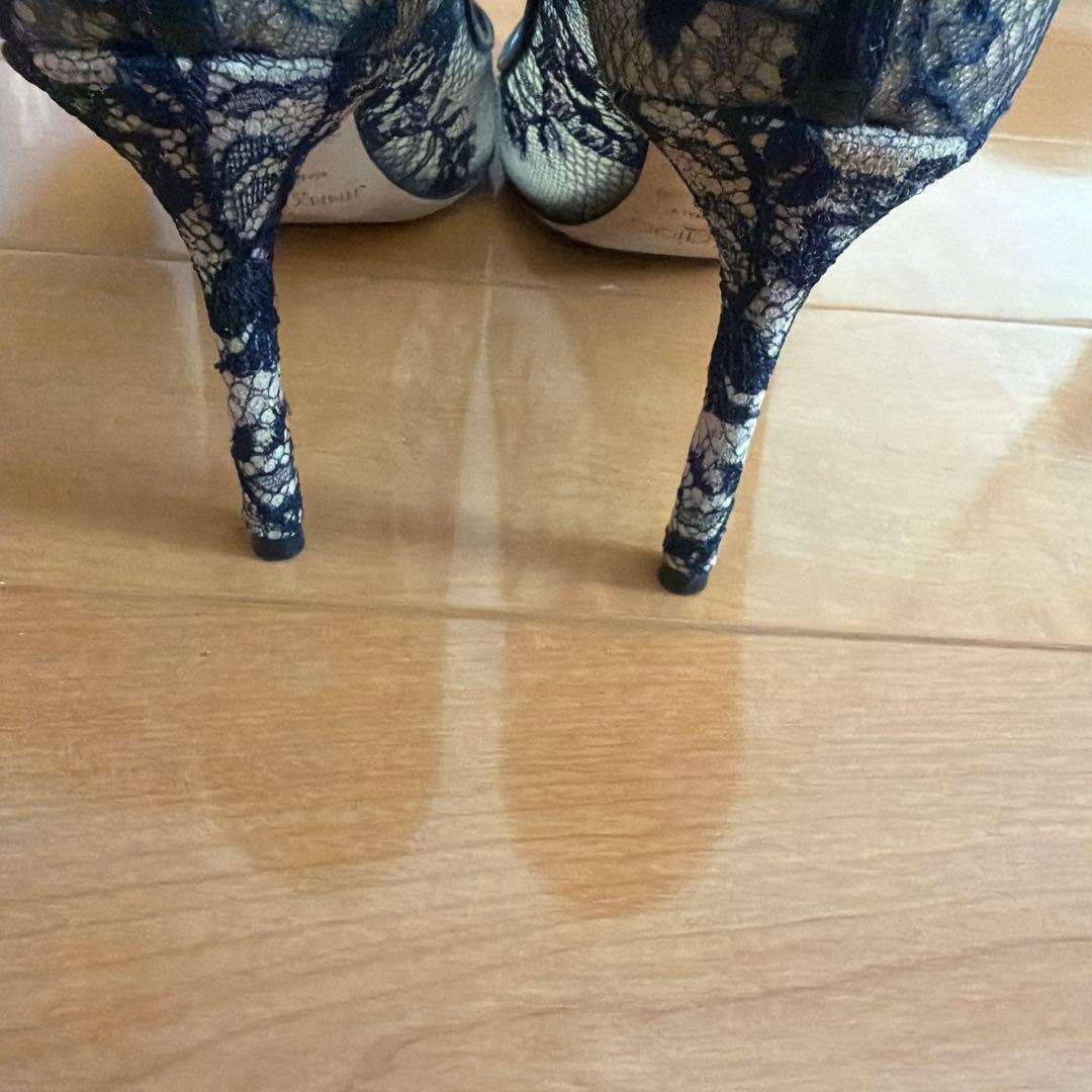 JIMMY CHOO 38 レースハイヒールパンプス