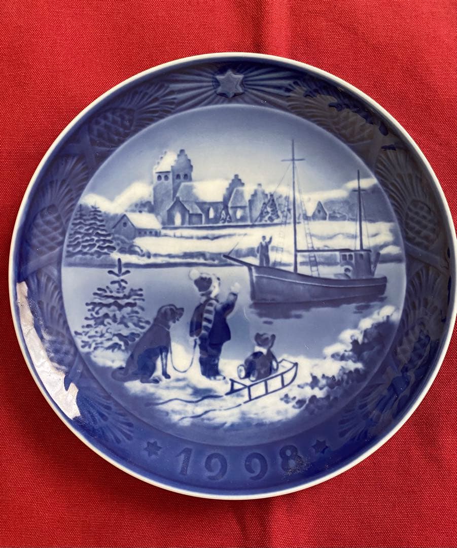 コペンハーゲン1998年 陶器の皿 冬の風景