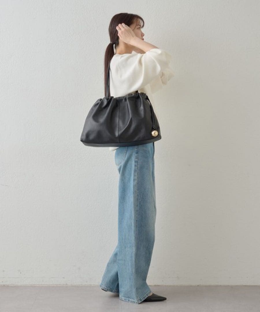 新品ラシット BEARDSLEYコラボA4入るソフトレザー ギャザートートバッグ