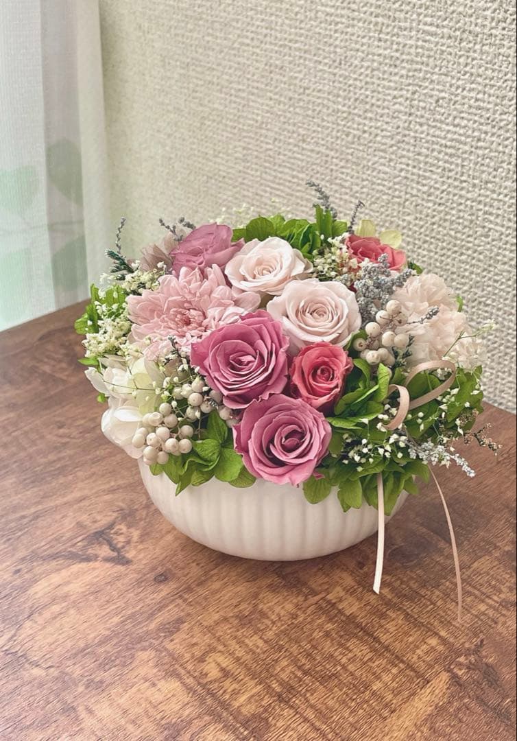 ＊*..華やぎあるローズアレンジ..＊°..ナチュラルインテリア　お花の贈り物