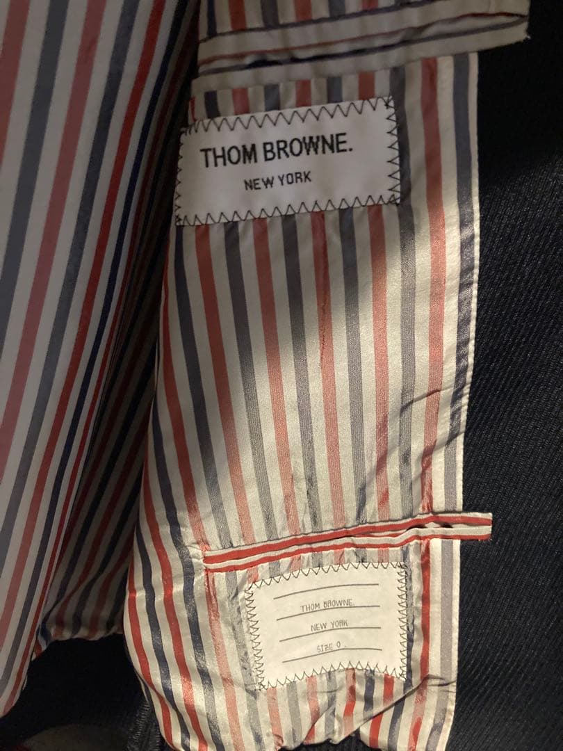 THOM BROWNE ネイビー MA-1ジャケット トムブラウン