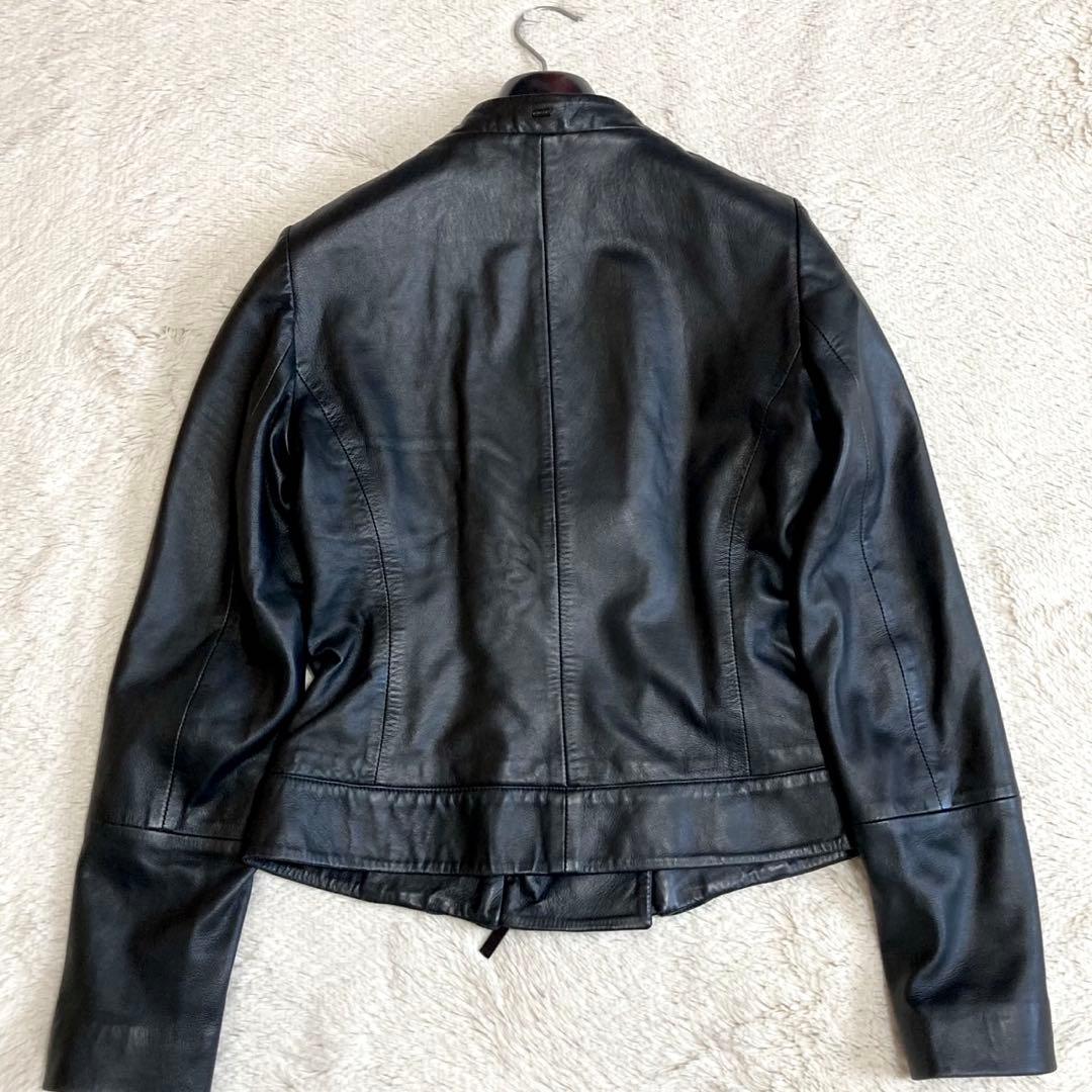 美品 ARMANI アルマーニ バイカー 変形 レザージャケット ライダース