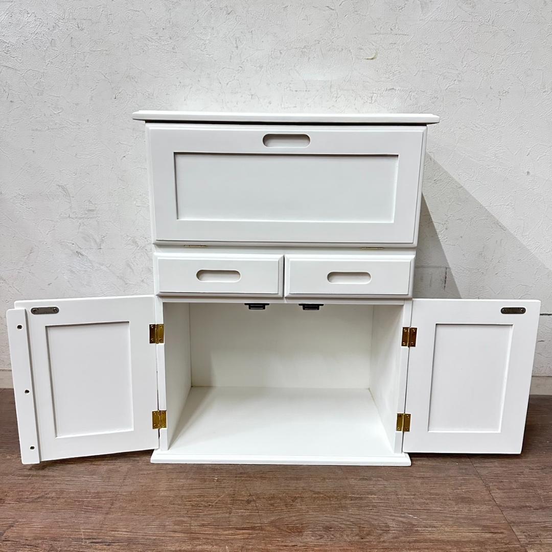 【新品・未使用】　キッチンワゴン　天板タイル　キャスター付き　収納