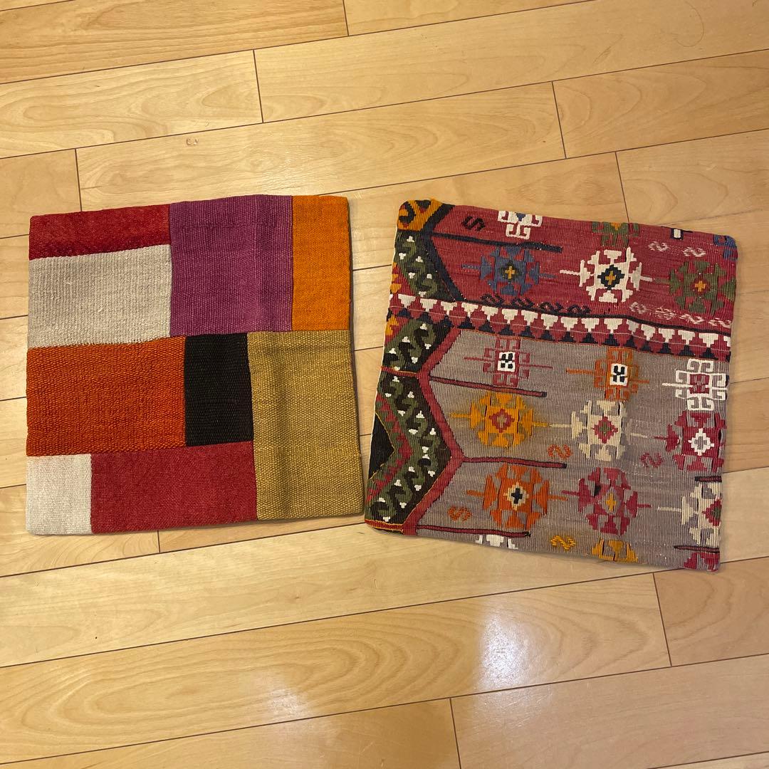ヴィンテージ　キリム　クッションカバー　2枚セット