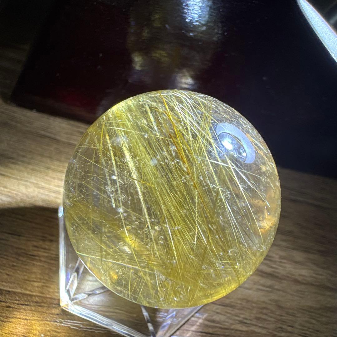 【極上品】コレクション級　ゴールドルチルスフィア 丸玉　約3.4cm 鑑定書付き