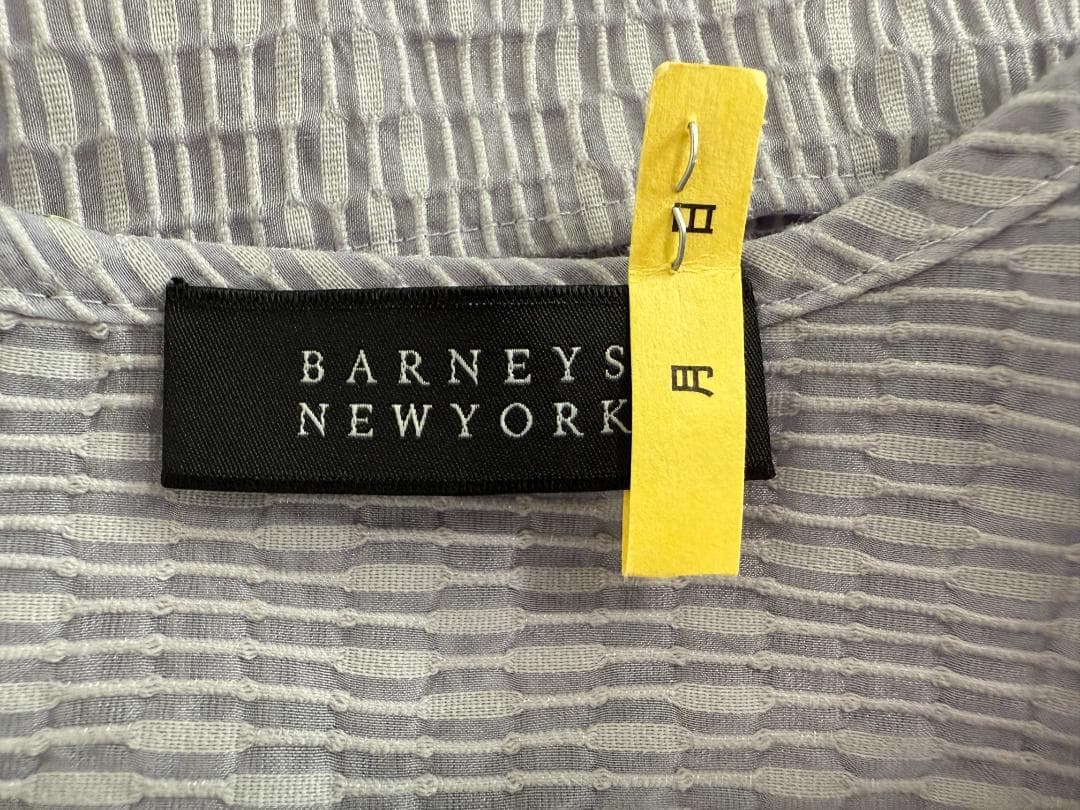 現行★極美品★BARNEYS NEWYORK パフスリーブジャガードブラウス F
