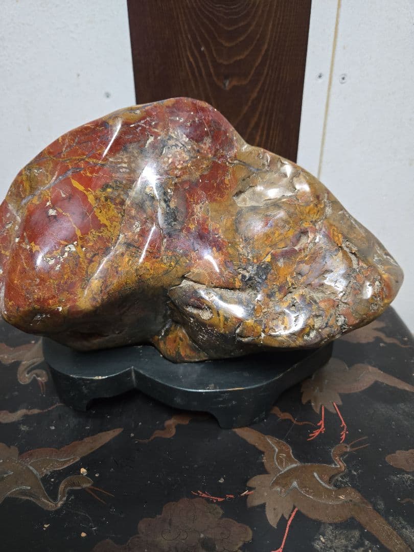 天然石 置物 赤色と黄色の混合