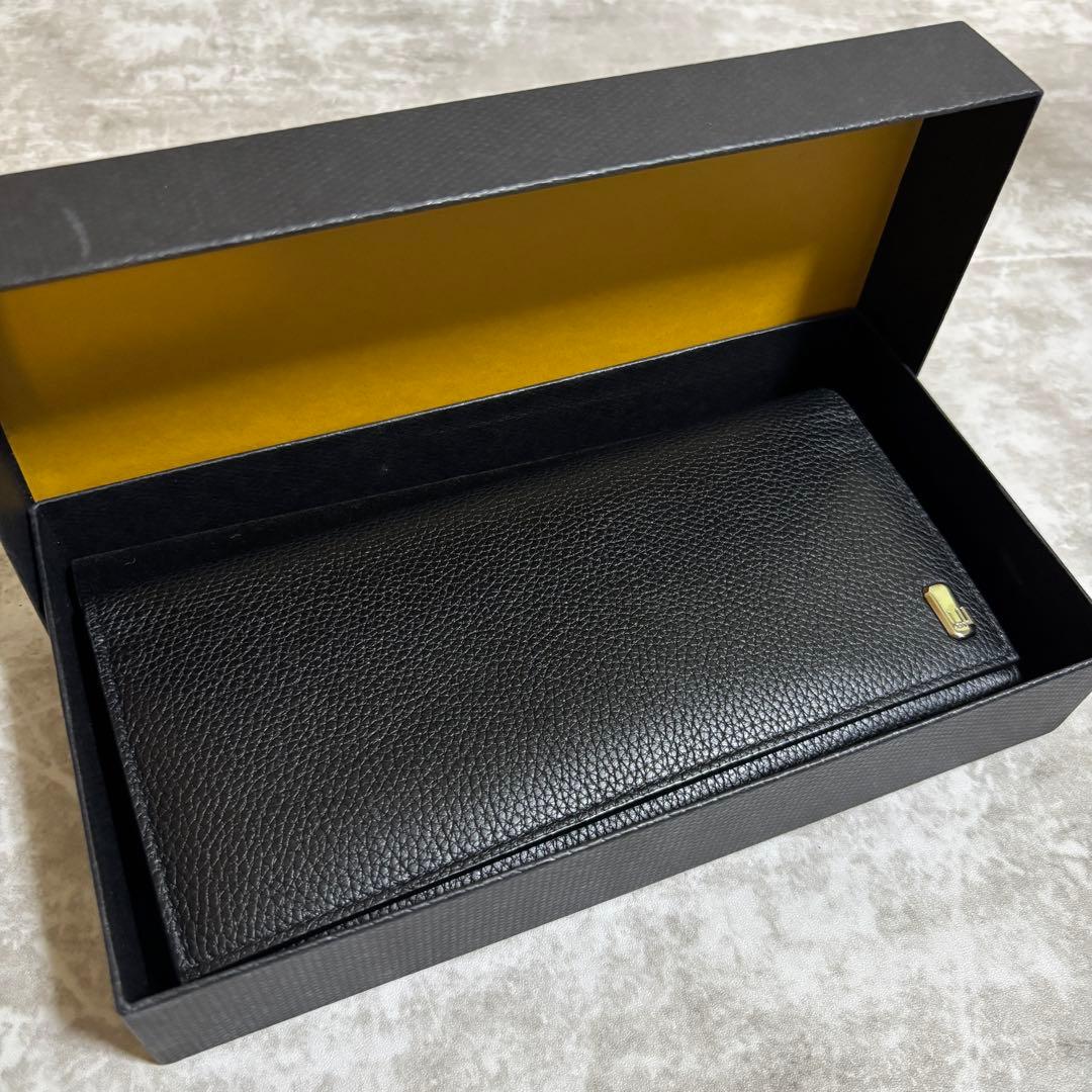 H297 美品✨Dunhill ダンヒル　長財布　レザー　ブラック　箱付き
